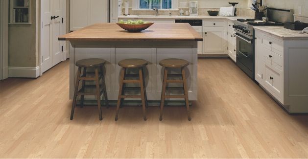 Red Oak Hardwood Flooring in kitchen
